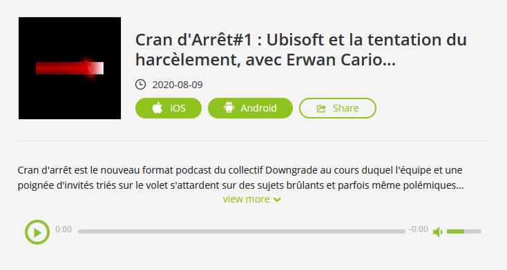 Downgrade podcast affaire ubisoft erwan cario enquête libération